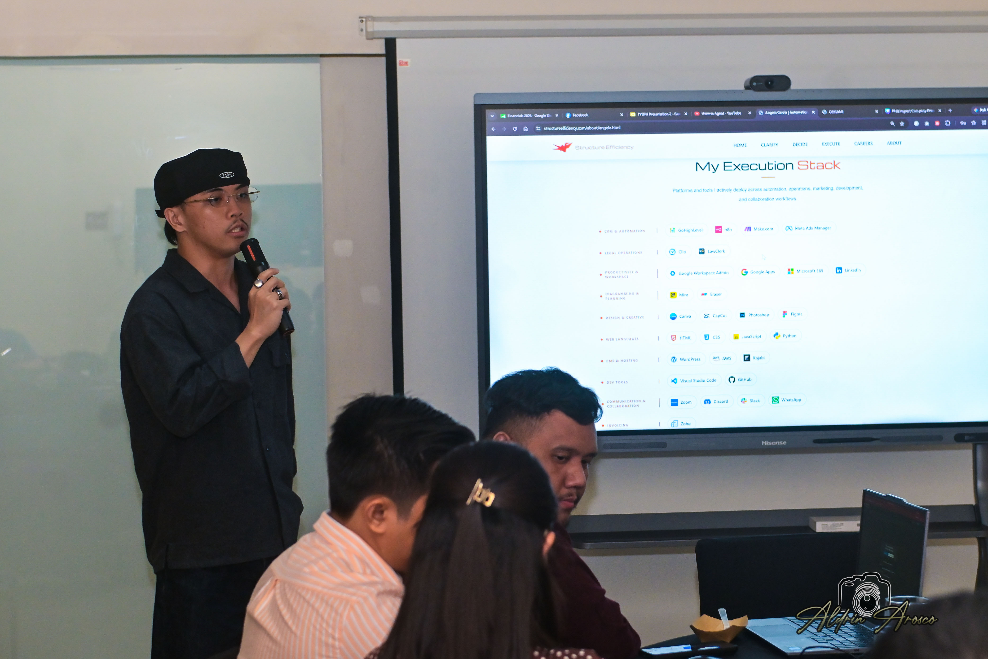Angelo Garcia presenting at the event