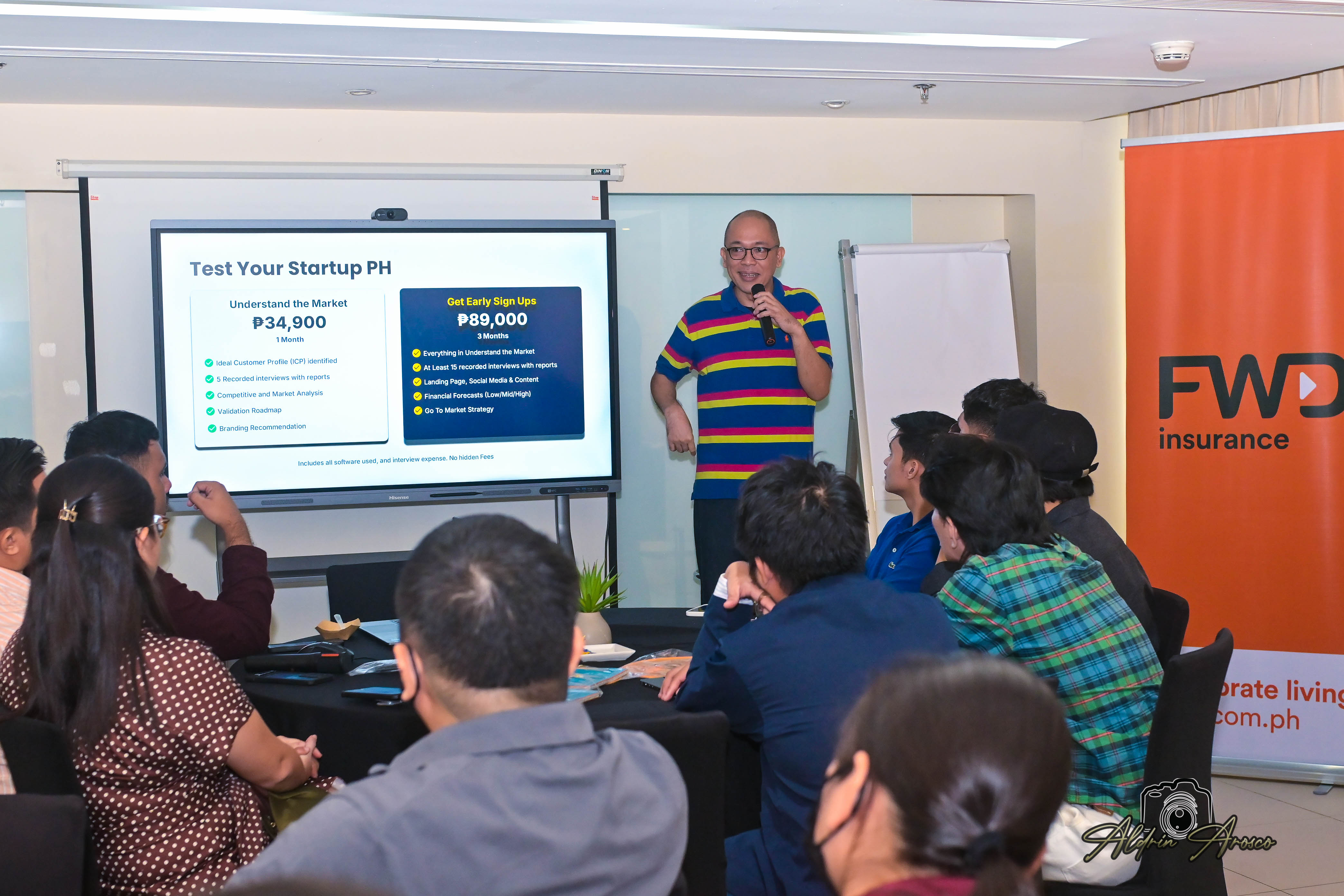 Carlo Valencia presenting at the event