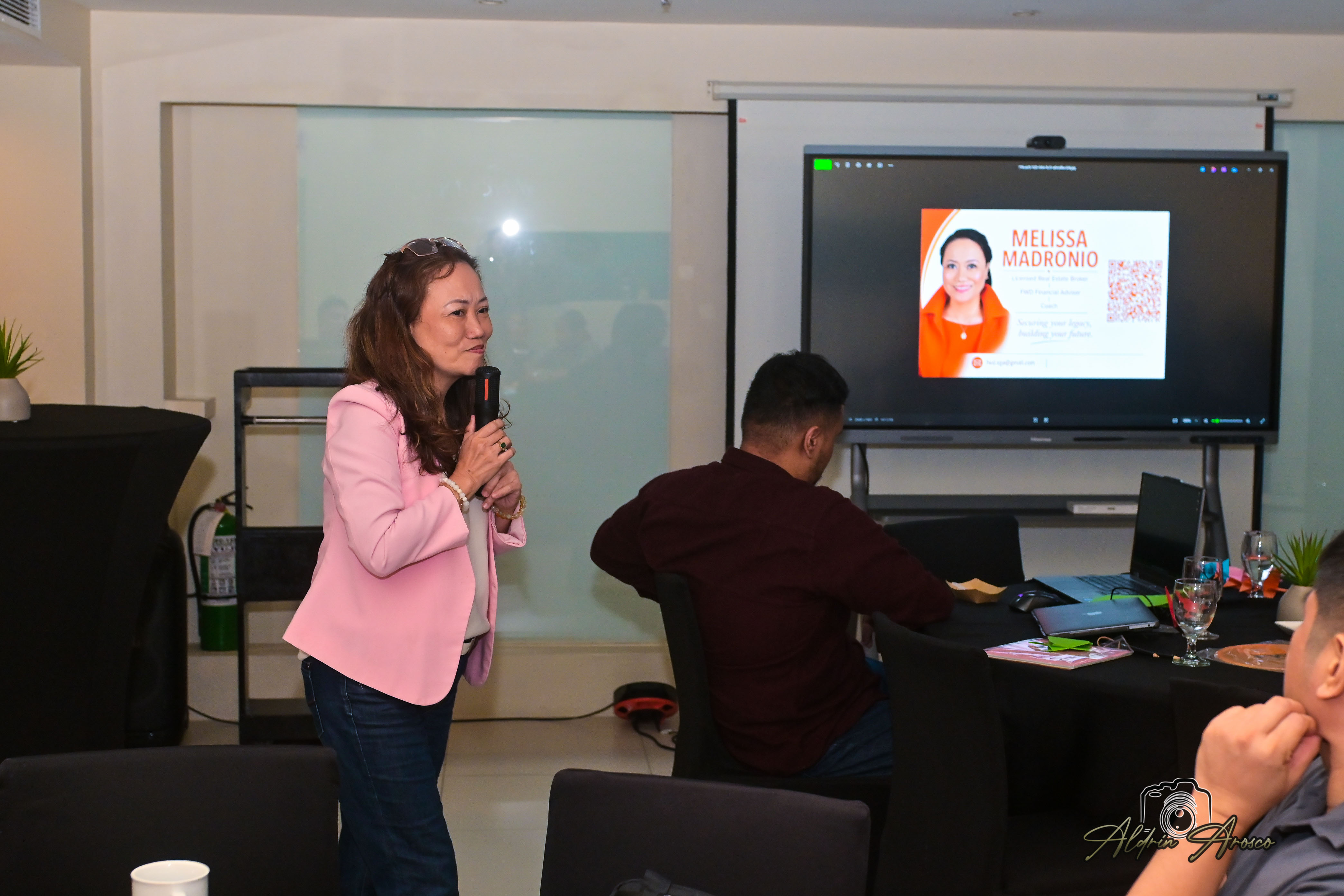 Melissa Madronio presenting at the event