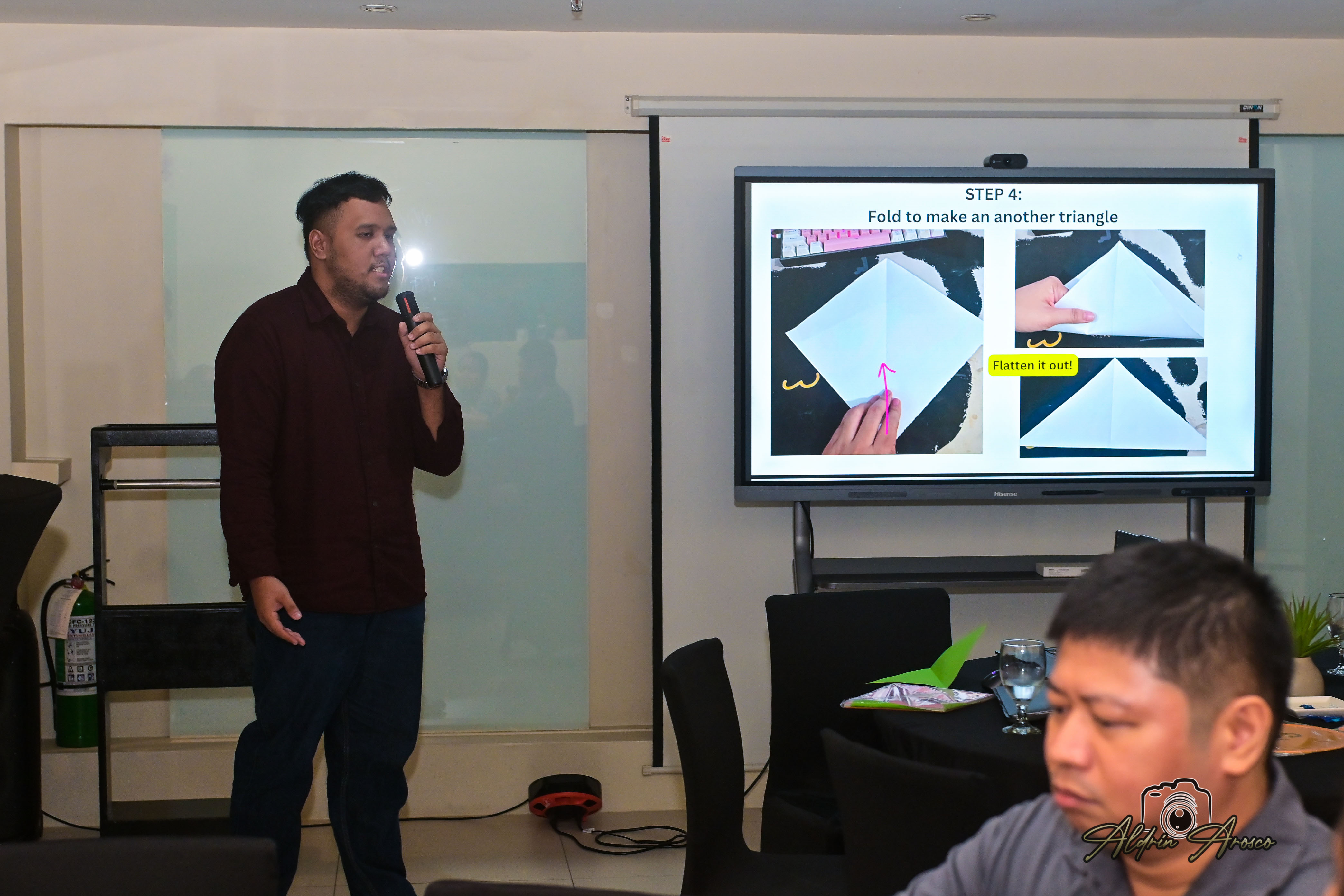 Sean Moral presenting at the event